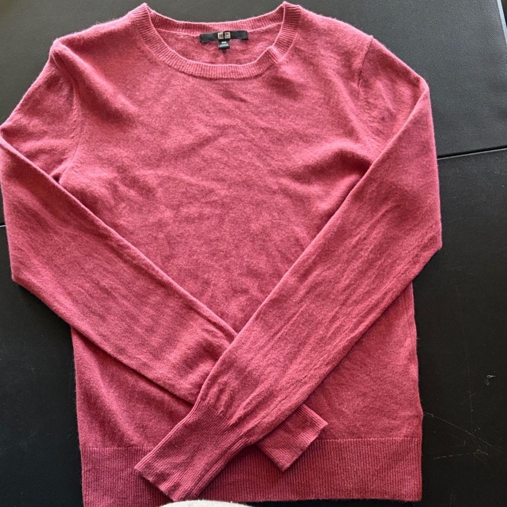 Cashmere Crewneck by Uniqlo Women's XXS Dusty Rose - Picture 2 of 7